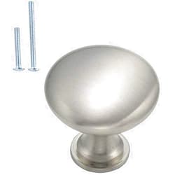 homdiy Round Cabinet Knobs Satin Nickel 5 Pack HD6050SNB Drawer Pulls and Knobs Metal Drawer Pulls Kitchen Cabinet Hardware Knobs