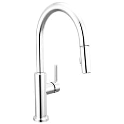 Delta Faucet Nicoli Kitchen Faucet with Pull Down Sprayer, Chrome Kitchen Sink Faucet, Modern Kitchen Faucet, Kitchen Faucet with Sprayer, Single Hole Kitchen Faucet, Chrome 19867LF