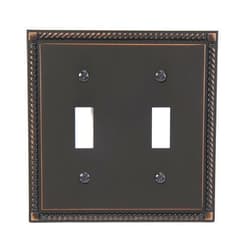 AMERELLE 54TTVB Georgian Double Toggle Cast Metal Wallplate in Aged Bronze