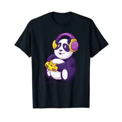 Bären Pandas, Waschbär Geschenke, lustige Sprüche Funny Panda Bear Playing Computer for Men Women Children T-Shirt