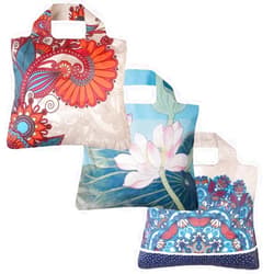 Envirosax Reusable Grocery Bags- Eco-Friendly Shopping Totes Set of 3 Multicolored Foldable
