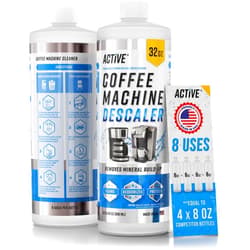 ACTIVE Coffee Machine Descaler Descaling Solution - 32oz (8 Uses) Compatible with Keurig, Nespresso, Breville, Delonghi, Jura, Ninja - Espresso Coffee Maker Cleaner, Coffee Pot Cleaning Limescale Remover