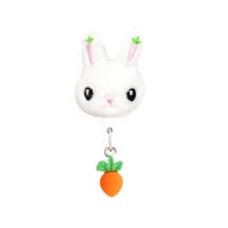 ReelFun Easter Bunny Rabbit Retractable Badge Reel ID Tag, with Alligator Clip,24in Nylon Cord, Nurse Office Employee Name Badge