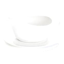 Yesland 15 oz Gravy Boat and Tray, Ceramic White Gravy Sauce Boat with Saucer Stand for Dining, Holiday Meals & Parties