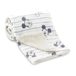 Disney Mickey and Minnie 2-Ply Infant Blanket - Soft Printed Mink Front, Textured Back - Cozy and Warm Baby Blanket for Boys and Girls, 30x40 Inches