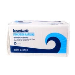 Boardwalk Office Packs Lunch Napkins, 1-Ply, 12 x 12, White, 2,400/Carton
