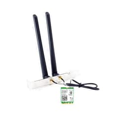 OKN AX210NGW DTK WiFi Card WiFi 6E Supports 6GHz, 2230, 2x2 AX+BT 5.3+Tri-Band, Includes RF Cable (11 inch), 5dBi High Gain Antennas and Low-Profile Brackets
