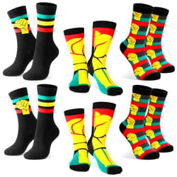 Glitopper 6 Pairs Black History Month Socks for Men Women Juneteenth Novelty Dress Socks for African Men Black Power Pan Flag African Flag Crew Gift
