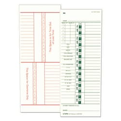 TOPS Time Cards, Bi-Weekly, 2-Sided, Numbered Days, 3-1/2