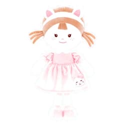Onetoo Cuddle Buddy Doll Soft Baby Doll for Girls First Baby Doll Plush Rag Doll Wear Kitty Costume PinkDress 14