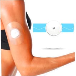 Kuruyo Freestyle Sensor Adhesive Bandage Patches for Libre 2 Cover Waterproof Clear Film, Pack of 60pcs, Blue
