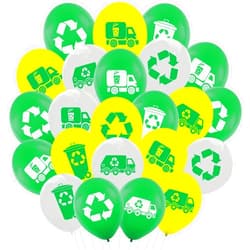 ATSMOICY 60PCS Garbage Truck Birthday Party Decorations -Garbage Truck Balloon Birthday Party Supplies Baby Shower Recycling Party Favors
