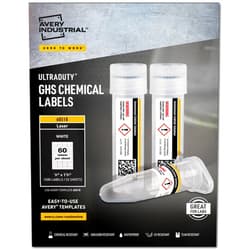 Avery UltraDuty GHS Chemical Labels for Laser Printers, Waterproof, UV Resistant, 0.5 x 1.75, Pack of 1,500 (60518)