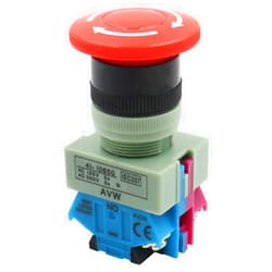 Baomain Emergency Stop Switch Push Button Switch AC 600V 10A Red Mushroom 22mm NO NC (1 PCS)
