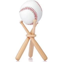 Honoson Baseball Stand Baseball Holders for Balls Display Baseball Bat Wooden Display Stand Holder Display Baseball Centerpieces for Tables for Kids and Sports Lover