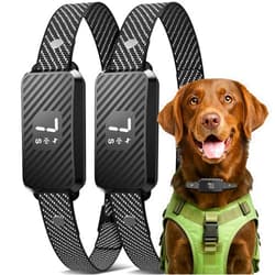 KJKZO Dog Bark Collar for Large Medium Small Dogs, Effective No-Bark Collar, Smart Barking Collar, Rechargeable Bark Collar with 7 Sensitivity, 3 Modes, IP67 Waterproof, Black, 2 Pack