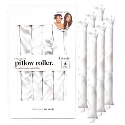 Kitsch Satin Pillow Rollers -Heatless Hair Curler, Hair Rollers, Heatless Curls Overnight, Flexible Curling Rods for Long &Short Hairs, Flexi Rod Curlers to Sleep in, Overnight Blowout Rods-6pc Marble