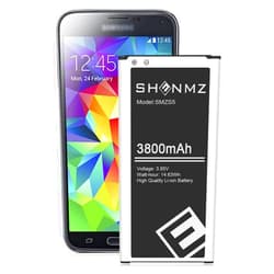 SHENMZ Galaxy S5 Battery,[Upgraded] 3800mAh Li-ion Replacement Battery for Samsung Galaxy S5 / S5 Active AT&T G900A,G900F,G900H,G900R4,I9600,SM-G900V,SM-G900P,SM-G900T,EB-BG900BBC