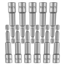 HouseUp [11PCS] 5/16 nut driver, Ultra magnetic nut driver set for impact drill, Standard British 5/16 impact driver bits, 2.5 inches (65mm), Different from 8mm nut driver