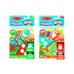 Melissa & Doug Sticker Wow!™ Dinosaur and Tiger Bundle: 2 24-Page Activity Pads, 2 Sticker Stampers, 600 Stickers, Arts and Crafts Fidget Toy Collectible Characters