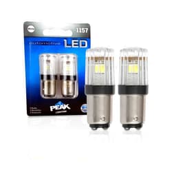 PEAK 1157LED-2BPP Bright White LED Bulbs for Turn Signals, Blinkers, License Plate, Car Interior, Brake Tail Lights, Pack of 2
