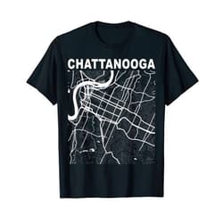International City Mapz Co. Tennessee Souvenir Chattanooga City Street Map T-Shirt