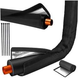 Kanosan Outdoor HVAC Copper Pipe Insulation Cover, 72x10.2 Inch Flexible 600D Oxford AC Pipe Insulation Cover for Outside Wrap Weatherproof Sleeve Central Air Conditioning Mini Split Winter Protection, Black