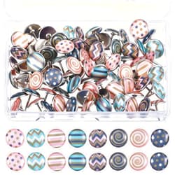 TecUnite 80 Pcs Creative Fashion Push Pins Decorative Thumbtacks for Wall Maps, Photos, Bulletin Board or Cork Boards, 8 Different Patterns(Pink)