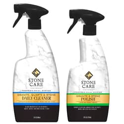 Stone Care International Granite Stone Cleaner and Polish Combo for Granite Marble Soapstone Quartz Quartzite Slate Limestone Corian Laminate Tile Countertop