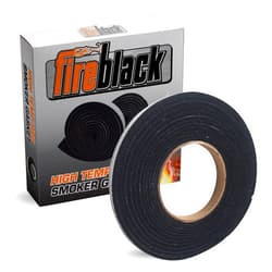 Fireblack® Hi Temp BBQ smoker Gasket Self Stick 15 ft High Heat 1/2 x 1/8 Black