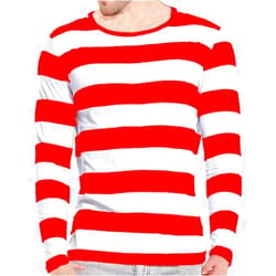 Ezsskj Mens Blues Clues costume Where's Waldo Costumes Bumble bee Costumes Mime Halloween Costume Long Sleeve Shirt