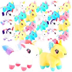 Wettarn 24 Pcs Mini Stuffed Animals Unicorn Easter for Kids Bulk Unicorn Party Favors Unicorns Plush Adopt Party Favors for Birthday Goodie Bag Stuffers