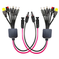 NECESPOW 6-in-1 Solar Connector Kit with Female and Male Connectors, Universal Solar Adapter Cable Compatable for Solar Panel & Solar Power Staion (Solar Cable x 2)