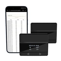 FOORIR Infrared People Counter Display of Incoming and Outgoing Data Respectively. The Mobile Phone Can Connect to The Device Hotspot to View and Export Data