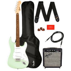 Squier Fender Squier Sonic Stratocaster Pack - Surf Green Bundle with Frontman 10G Amp, Gig Bag, Instrument Cable, Strap, Picks, and 3-Month Fender Play