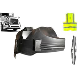 KOZAK Body Cab, Splash Shield, Mudguard 82130733 Passenger Right Side Compatible with Volvo VNL 2004-2017 Truck Plus Logo, 2X 22 Windshield Wipers and Vest