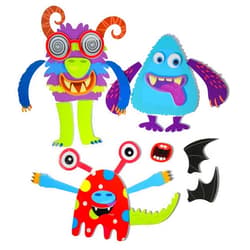 Buddy & Barney Silly Monsters Bath Stickers, Monster Foam Stickers Bath Toy for Children 3+, Pack of 30 Reusable Stickers, Bathtub, Tub, Shower, Boys, Girls, Kids