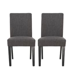 Christopher Knight Home Kuna Contemporary Upholstered Dining Chair (Set of 2), Charcoal, Gray