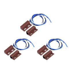 uxcell Wired Door Contact Window Sensor NO NC Surface Mount Magnetic Reed Switch Brown 3 Pcs