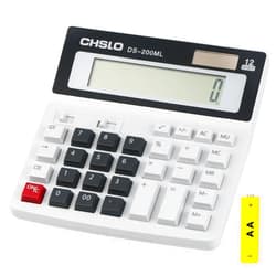 Gaiamat Desktop Calculator Extra Large LCD Display 12-Digit Big Number Accounting Calculator with Big Button,Battery & Solar Dual Power Perfect for Office Business Home Daily Use(US-200ML-grey)