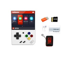 HANHIBR Miyoo Mini Plus Handheld Game Console 3.5 inch Classic System Retro Video Games Consoles Portable Rechargeable Hand Held 64G with Case White
