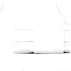 THOMAS LEE Queen Size Percale Cotton Sheet Set | White | 500 Thread-Count | US-Grown Supima Cotton Sheets