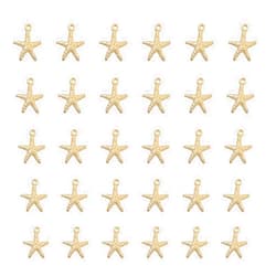 Ruwado 50 Pcs Starfish for Jewelry Making Small 1.6 x 1.4 cm Metal Cute Tibetan Pendants for DIY Necklace Bracelets Earing Making Keychain Supplies