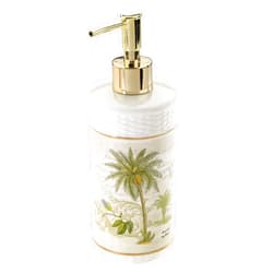 Avanti Linens - Soap Dispenser/Lotion Pump, Guest Bathroom Essentials, Tropical Inspired Bathroom Accessories (Colony Palm Collection)