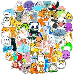 AIRNOGO Animal Stickers for Kids 100 Pcs Kawaii Cute Mixed Animals Sticker Pack, Teacher Classroom Prizes for Reward, Waterproof Vinyl Stickers for Water Bottles Laptop Scrapbook Journaling Notebook Diary etc