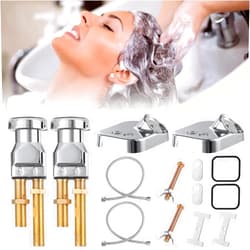 COSYOO 14 Pcs Shampoo Bowl Vacuum Breaker Kit, Shampoo Faucet Kit with Breaker Vacuum, Crossover Hose, Receiver Plate, Salon Sink Replacement Parts, Prevent Backflow Pressure