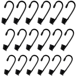 Ferraycle 30 Pieces 1/4 Inch Plastic Coated Bungee Cord Hooks Spiral Bungee Hooks Shock Cord Hook Wire Hooks End for Elastic Rope, Boating, Camping, Auto and Outdoor Uses (No Bungee Cords)