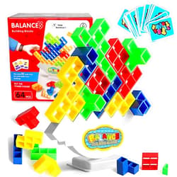 TOWINGO 64Pcs Tetra Tower Game, Stack Board Game for Kids and Adults, Fun Uzzle Family Games Team Toys Building Block