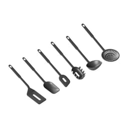 Kuhn Rikon Küchenhelfer STK Swiss Kitchen Utensil Set 6 Pieces, Plastic, Black
