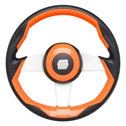 Uflex GRIMANI 0/S Grimani Steering Wheel - Orange Poly Grip with Silver Aluminum Spokes, 13.8
